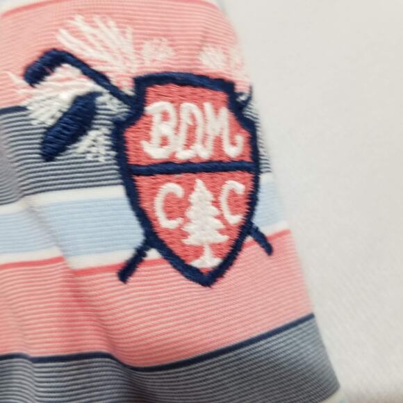 Peter Millar Shirt Medium Polo Summer Comfort Short Sleeve Striped Golf - Picture 6 of 12